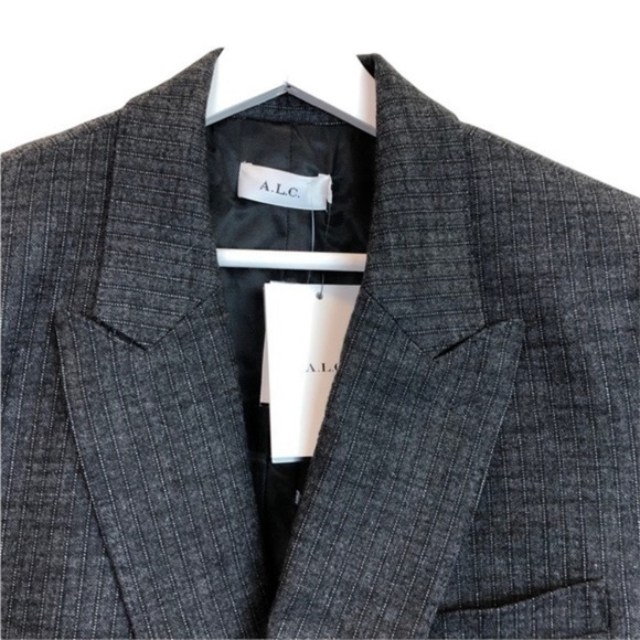NEW A.L.C Gray Chadwick Oversized Pinstripe Blazer - Picture 5 of 15